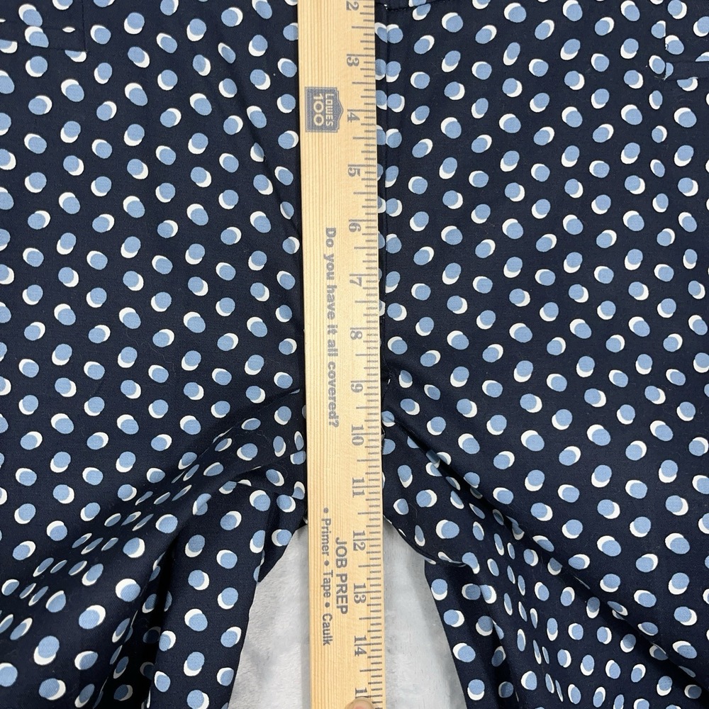 Ann Taylor Trousers Navy Polka Dot Cropped Slim‎ Fit Dress Pants 14 Nautical - Picture 6 of 12